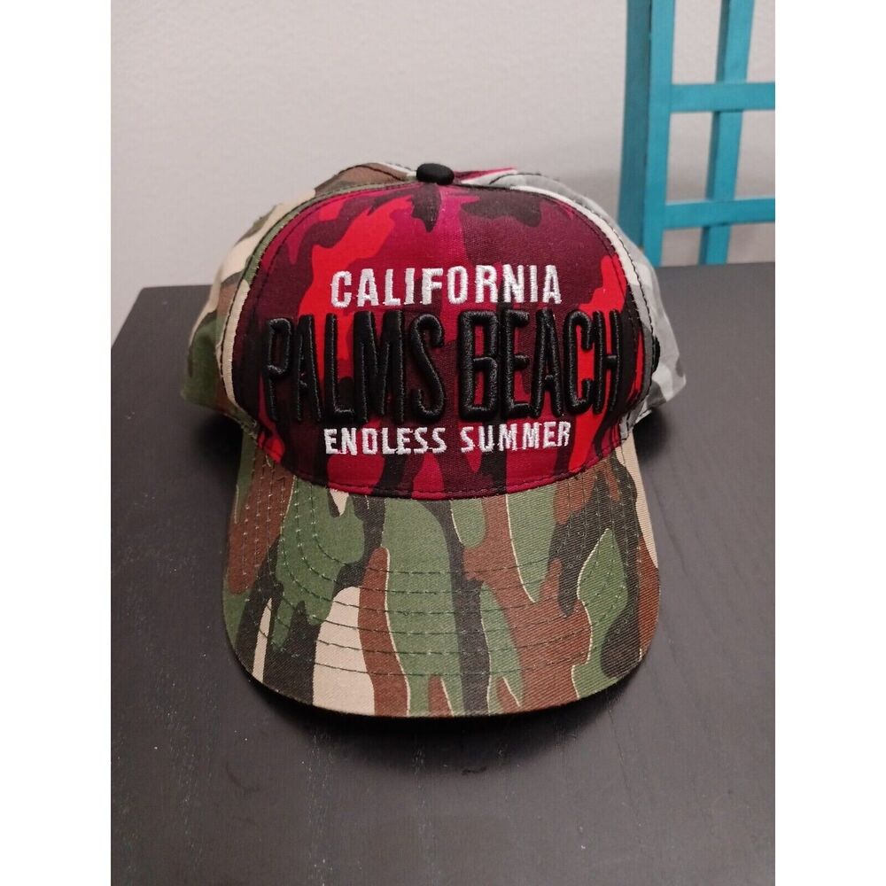 California PALMS BEACH Endless Summer California Caps Snapback Adj Hat Army CAMO
